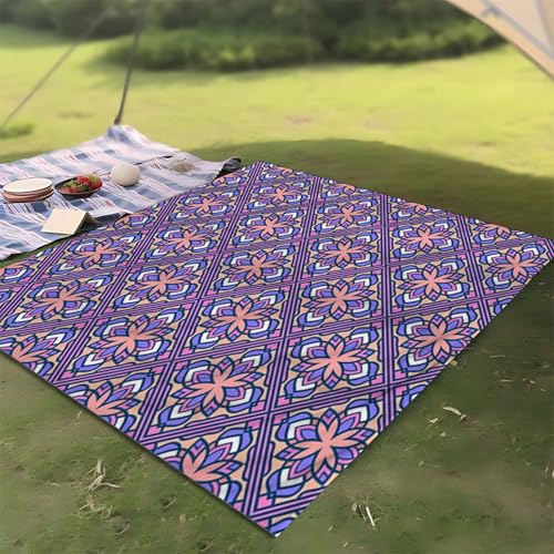 Tragbare Picknickdecke groß outdoor stranddecke wasserdicht camping matte rasen zubehör von Psdndeww
