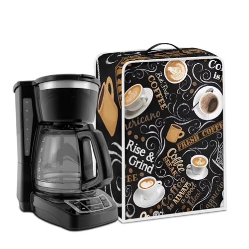 Psesaysky Staubschutz und Topfabdeckung für Kaffeemaschine, mit Griff oben, für Standard-Kaffeemaschine, wasserdicht und bedruckt von Psesaysky