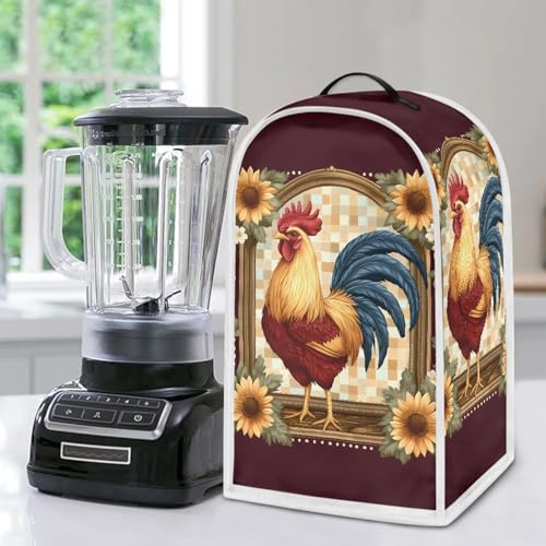 Psesaysky Sunflower Rooster Blender Cover Fingerprint proof Dust-proof Protection for Appliances Kitchen Appliance Case Fit for Most Standard Blenders Waterproof Fabric von Psesaysky