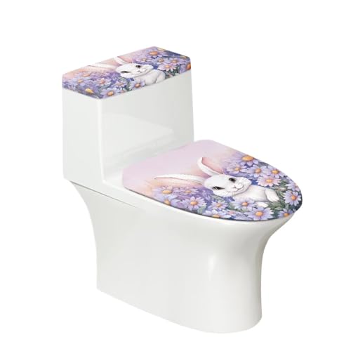 Psesaysky Toilettendeckelbezug und Toilettendeckel mit Hasenmotiv für Badezimmer, rutschfest, länglich, leichte Osterdekoration für Badezimmer Psesaysky Toilettendeckelbezug und Toilettendeckel mit Hasenmotiv für Badezimmer, rutschfest, länglich, leichte Osterdekoration für Badezimmer von Psesaysky