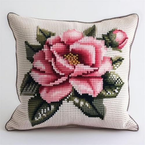 Pskgbxmu Gestempeltes Kreuzstich Kissen 45x45cm Blumen DIY Kissen Stickerei Set für kreative Inneneinrichtung Handarbeitsset für erwachsene Anfänger Pskgbxmu Gestempeltes Kreuzstich Kissen 45x45cm Blumen DIY Kissen Stickerei Set für kreative Inneneinrichtung Handarbeitsset für erwachsene Anfänger von Pskgbxmu
