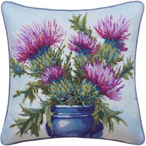 Pskgbxmu Gestempeltes Kreuzstich Kissen 45x45cm Blumentopf DIY Kissen Stickerei Set für kreative Inneneinrichtung Handarbeitsset für erwachsene Anfänger Pskgbxmu Gestempeltes Kreuzstich Kissen 45x45cm Blumentopf DIY Kissen Stickerei Set für kreative Inneneinrichtung Handarbeitsset für erwachsene Anfänger von Pskgbxmu