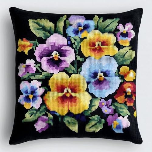 Pskgbxmu Gestempeltes Kreuzstich Kissen 45x45cm Bunte Blumen DIY Kissen Stickerei Set für kreative Inneneinrichtung Handarbeitsset für erwachsene Anfänger Pskgbxmu Gestempeltes Kreuzstich Kissen 45x45cm Bunte Blumen DIY Kissen Stickerei Set für kreative Inneneinrichtung Handarbeitsset für erwachsene Anfänger von Pskgbxmu
