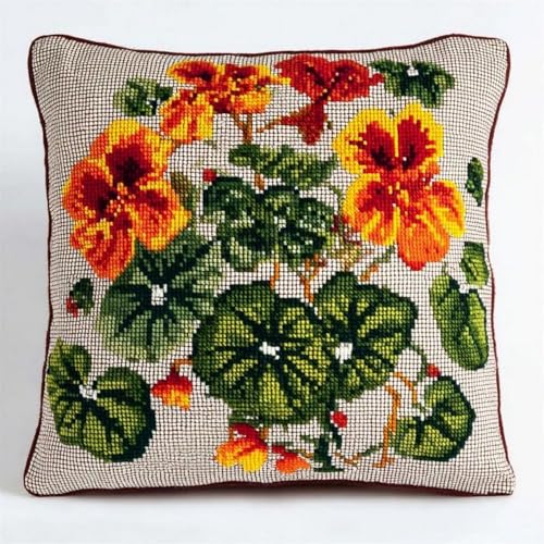 Pskgbxmu Gestempeltes Kreuzstich Kissen 45x45cm Grüne Blätter und Blüten DIY Kissen Stickerei Set für kreative Inneneinrichtung Handarbeitsset für erwachsene Anfänger Pskgbxmu Gestempeltes Kreuzstich Kissen 45x45cm Grüne Blätter und Blüten DIY Kissen Stickerei Set für kreative Inneneinrichtung Handarbeitsset für erwachsene Anfänger von Pskgbxmu