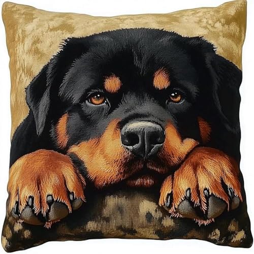 Pskgbxmu Gestempeltes Kreuzstich Kissen 45x45cm Hund DIY Kissen Stickerei Set für kreative Inneneinrichtung Handarbeitsset für erwachsene Anfänger Pskgbxmu Gestempeltes Kreuzstich Kissen 45x45cm Hund DIY Kissen Stickerei Set für kreative Inneneinrichtung Handarbeitsset für erwachsene Anfänger von Pskgbxmu