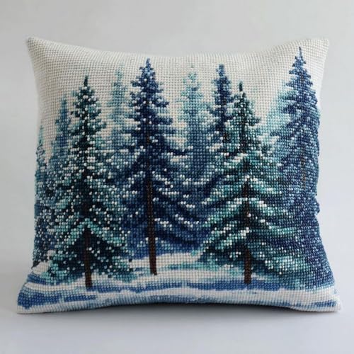 Pskgbxmu Gestempeltes Kreuzstich Kissen 45x45cm Kiefernwald DIY Kissen Stickerei Set für kreative Inneneinrichtung Handarbeitsset für erwachsene Anfänger Pskgbxmu Gestempeltes Kreuzstich Kissen 45x45cm Kiefernwald DIY Kissen Stickerei Set für kreative Inneneinrichtung Handarbeitsset für erwachsene Anfänger von Pskgbxmu