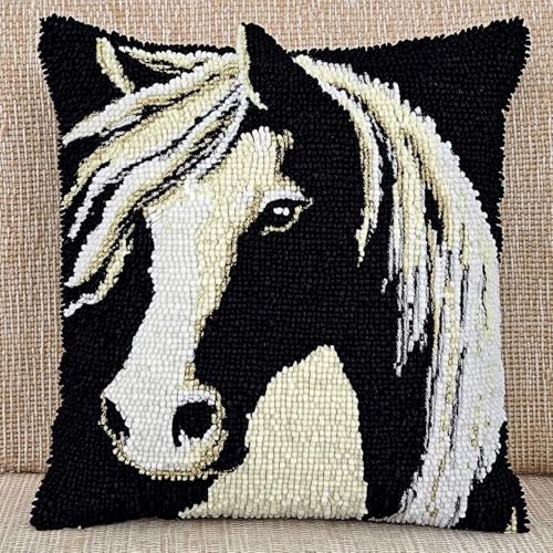 Pskgbxmu Gestempeltes Kreuzstich Kissen 45x45cm Pferd DIY Kissen Stickerei Set für kreative Inneneinrichtung Handarbeitsset für erwachsene Anfänger Pskgbxmu Gestempeltes Kreuzstich Kissen 45x45cm Pferd DIY Kissen Stickerei Set für kreative Inneneinrichtung Handarbeitsset für erwachsene Anfänger von Pskgbxmu