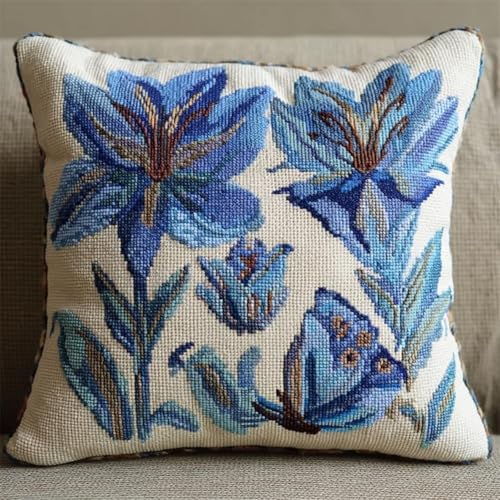 Pskgbxmu Gestempeltes Kreuzstich Kissen 45x45cm Pflanze und Blume DIY Kissen Stickerei Set für kreative Inneneinrichtung Handarbeitsset für erwachsene Anfänger Pskgbxmu Gestempeltes Kreuzstich Kissen 45x45cm Pflanze und Blume DIY Kissen Stickerei Set für kreative Inneneinrichtung Handarbeitsset für erwachsene Anfänger von Pskgbxmu
