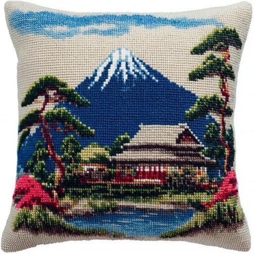 Pskgbxmu Gestempeltes Kreuzstich Kissen 45x45cm Schneebedeckter Berg DIY Kissen Stickerei Set für kreative Inneneinrichtung Handarbeitsset für erwachsene Anfänger Pskgbxmu Gestempeltes Kreuzstich Kissen 45x45cm Schneebedeckter Berg DIY Kissen Stickerei Set für kreative Inneneinrichtung Handarbeitsset für erwachsene Anfänger von Pskgbxmu