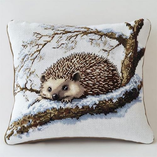 Pskgbxmu Gestempeltes Kreuzstich Kissen 45x45cm Schneeweißer Igel DIY Kissen Stickerei Set für kreative Inneneinrichtung Handarbeitsset für erwachsene Anfänger Pskgbxmu Gestempeltes Kreuzstich Kissen 45x45cm Schneeweißer Igel DIY Kissen Stickerei Set für kreative Inneneinrichtung Handarbeitsset für erwachsene Anfänger von Pskgbxmu