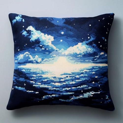Pskgbxmu Gestempeltes Kreuzstich Kissen 45x45cm Sternenhimmel DIY Kissen Stickerei Set für kreative Inneneinrichtung Handarbeitsset für erwachsene Anfänger Pskgbxmu Gestempeltes Kreuzstich Kissen 45x45cm Sternenhimmel DIY Kissen Stickerei Set für kreative Inneneinrichtung Handarbeitsset für erwachsene Anfänger von Pskgbxmu