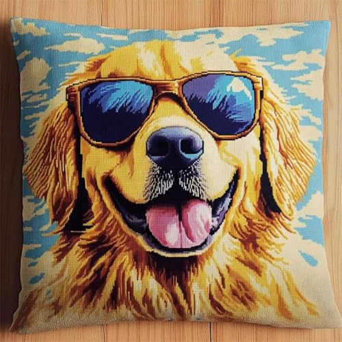 Pskgbxmu Gestempeltes Kreuzstich Kissen 45x45cm Süßer Welpe DIY Kissen Stickerei Set für kreative Inneneinrichtung Handarbeitsset für erwachsene Anfänger Pskgbxmu Gestempeltes Kreuzstich Kissen 45x45cm Süßer Welpe DIY Kissen Stickerei Set für kreative Inneneinrichtung Handarbeitsset für erwachsene Anfänger von Pskgbxmu