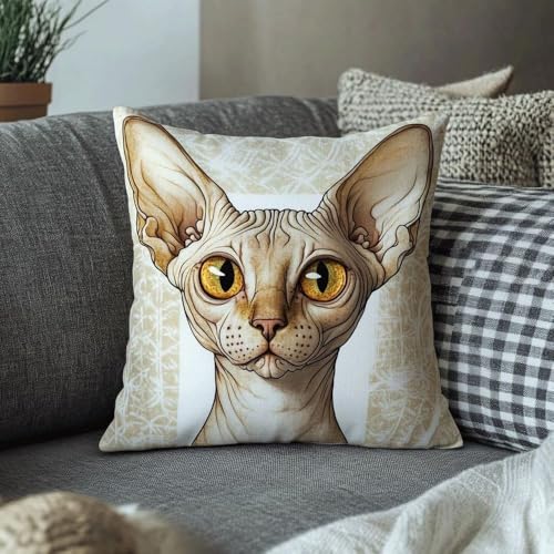 Pskgbxmu Gestempeltes Kreuzstich Kissen 45x45cm Tier Katze DIY Kissen Stickerei Set für kreative Inneneinrichtung Handarbeitsset für erwachsene Anfänger von Pskgbxmu