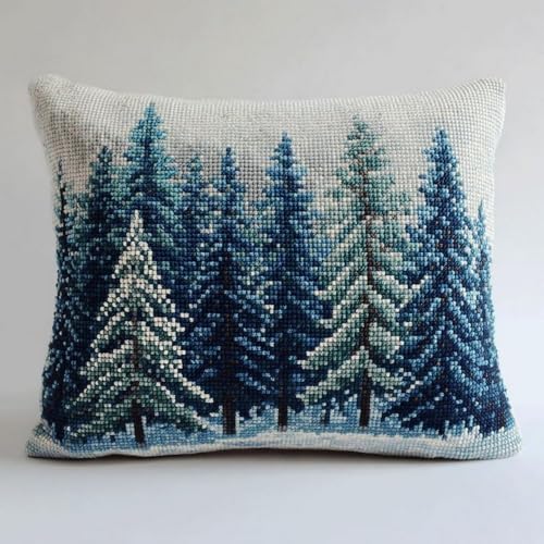 Pskgbxmu Gestempeltes Kreuzstich Kissen 45x45cm Wald DIY Kissen Stickerei Set für kreative Inneneinrichtung Handarbeitsset für erwachsene Anfänger Pskgbxmu Gestempeltes Kreuzstich Kissen 45x45cm Wald DIY Kissen Stickerei Set für kreative Inneneinrichtung Handarbeitsset für erwachsene Anfänger von Pskgbxmu