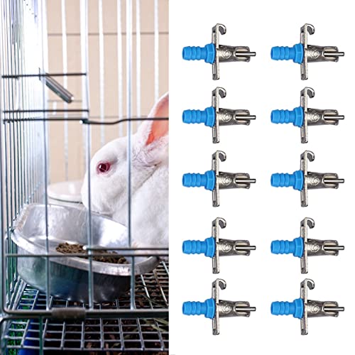 10 STÜCKE Automatische Kaninchen Wasser Feeder Nippel Waterer Trinker Bunny Nagetier Geflügel Bewässerungssystem mit Doppel Federn von Pssopp