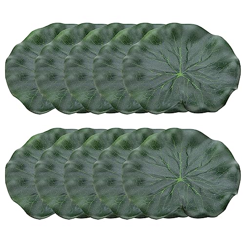 Pssopp 10 Stück Künstliches Lotusblatt 10cm Floating Lotusblatt Realistische Lily Pads Schwimmende Landschaft Lotus Pods Aquarium Wasser Landschaft Dekoration Teich Wasser Decor von Pssopp