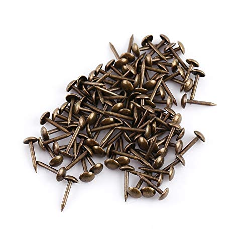 100 Stück Polsternägel Antik Messing Finish Polsternägel Stifte Möbelstifte für Polstermöbel Korkbrett oder DIY-Projekte (6 * 14mm) von Pssopp