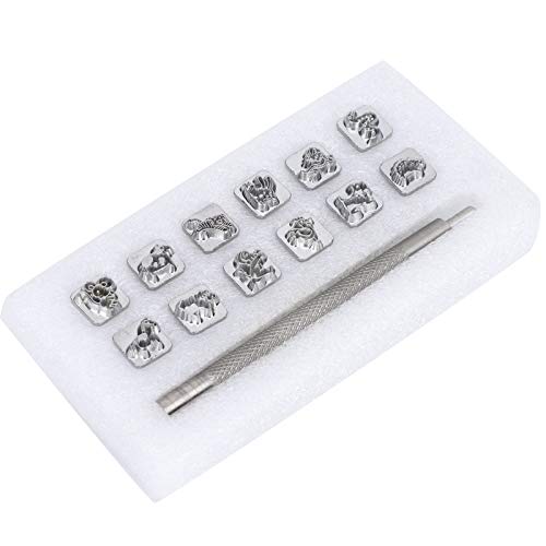 12 Stück Leder Stanzwerkzeuge Unterschiedliche Form Sattel Herstellung Stempel Stanzset Manuelles geschnitztes Präge-Kit für DIY handgefertigte Leder Art.-Nr.(#1) von Pssopp