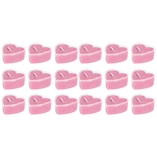 18 Stück Herzform Teelichter Herzförmige Romantische Teelichter Herzform Romantische Kerzen für Geburtstag, Vorschlag, Hochzeit, Party(Rosa) von Pssopp