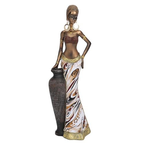 Afrikanische Frauen Figur Tribal Lady Figur Statue Afrikanische Dame Skulptur für Home Decor Western Art American Housing Culture Ornament (G04173A) von Pssopp