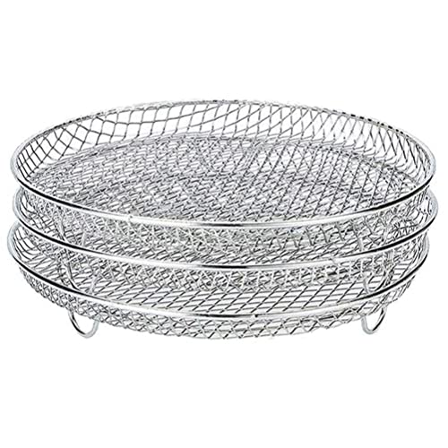 Air Fryer Rack Heißluftfritteuse Zubehör Grillrost und Dämpfen Rack Edelstahl Rund Dämpfen Rack Dämpfeinsatz Airfryer Grillpfanne für Air Fryer, 7,8inch (#1) von Pssopp