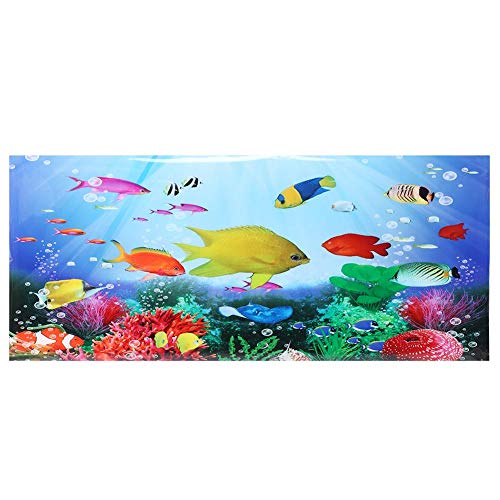 Aquarium Hintergrund Poster Dekorative Malerei PVC Aufkleber Bunte Unterwasserfische Landschaft Bild Wallpaper für Aquarium(61 * 41cm) von Pssopp