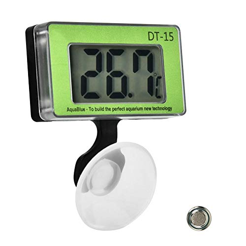 Aquarium Wasserdichtes Thermometer LCD-Temperaturmessgerät Digitales Aquarium-Thermometer für Süßwasser und Meerwasser von Pssopp