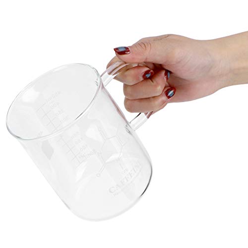 Becherglas mit Messbecher aus Glas Borosilikatglas mit und Messskala für Kaffee Tee von Pssopp