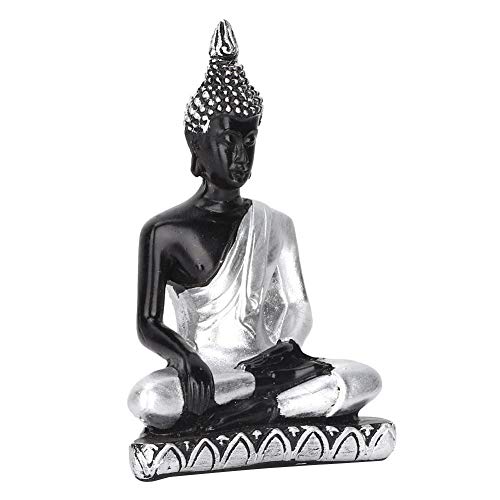 Buddha Statue Religion Figur Dekoration Südostasien Harz Buddha Statue Desktop Miniatur Statue Ornament Home Decor Geschenke (Silber) von Pssopp