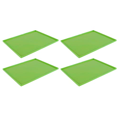 Dörrmatten aus Silikon mit Rand 4 Stück, Lebensmittelqualität, Hohe Temperaturbeständigkeit, Verhindern das Anhaften von Fruchtdörrschalen, mit Rand (Grün) von Pssopp