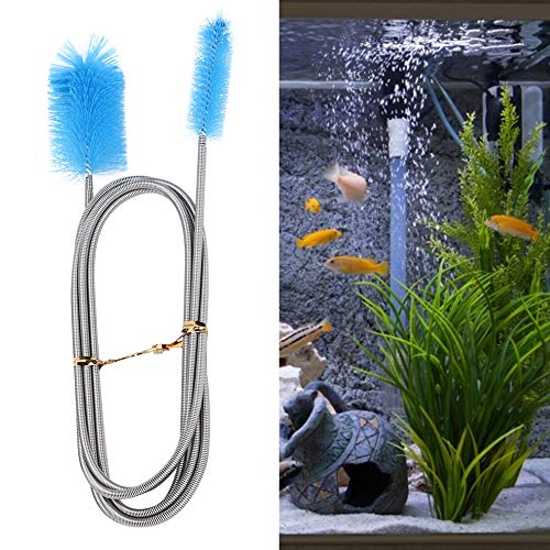 Doppelkopf Aquarium Reinigungsbürste Aquarium Luftschlauch Schlauchreiniger Bürsten Flexible Doppelendborsten Schlauchreiniger Aquarium Schlauch Algenreiniger Aquarium Schlauchfilterbürste (blau) von Pssopp