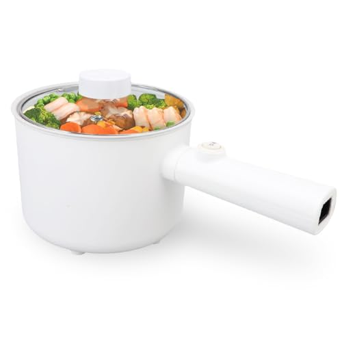 Elektrischer Hot Pot 1,8L tragbare Multi Kocher Antihaftpfanne Multifunktions Elektroherd zum Braten, Frittieren, Dämpfen, Kochen von Pssopp