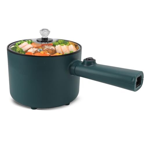 Elektrischer Hot Pot Kochtopf mit Deckel 1,8 l Elektrischer Nudeltopf Multikocher mit Deckel Langer Elektroherd für Reisewohnheim Schnellerhitzer Pfannenwender und Ei von Pssopp