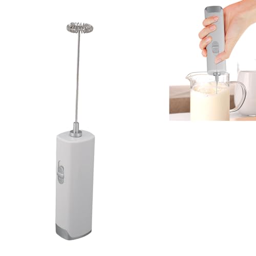 Elektrischer Milchaufschäumer, Effizienter Elektrischer Milchaufschäumer, Leiser Betrieb, Tragbarer Kabelloser Handaufschäumer für Kaffee Latte und Heiße Schokolade (Milchig weiß) von Pssopp