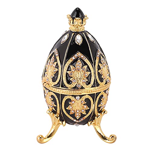 Emailliertes Faberge-Ei Faberge-artiges Ei Handbemaltes Vintage Faberge-Ei mit glänzenden Diamanten für die Osterei Schmuckschatulle von Pssopp