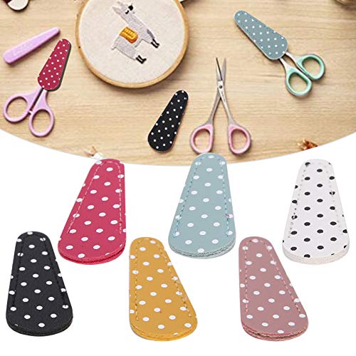 Fdit 6 Teilige Stickschere Hülle Sicherheit Lederschere Abdeckung Scherenschutz mit Tragbarem Modedesign für Werkzeugschutzabdeckung von Fdit