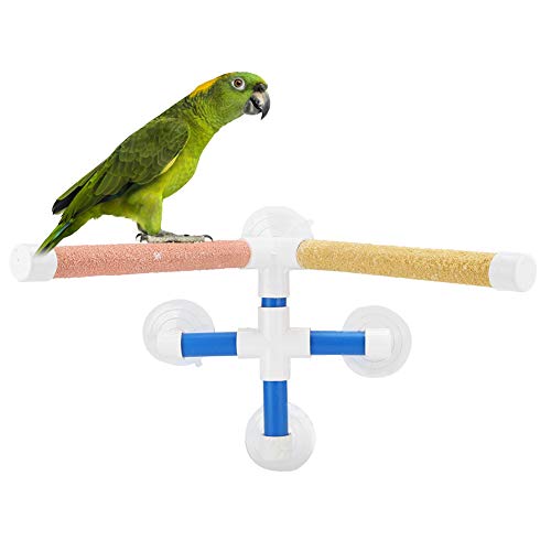 Fdit Parrot Bath Barsche Stehplattform Rack Birds Duschstangen Tragbare Saugnapf Papagei Duschstangen von Pssopp