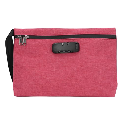 Geruchssichere Tasche mit Zahlenschloss, Abschließbare wasserdichte Geldtasche, Zubehörtasche für Bargeld, Reisen, Bankeinlagen (PINK) von Pssopp