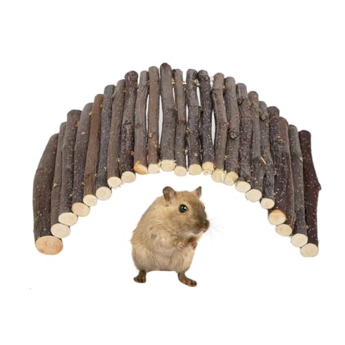 Hamster Brücke Holzleiter Brücke Kleintier Weidenbrücke Holzbrücke für Kleintiere Meerschweinchen Chinchilla Frettchen Kaninchen[S] Spielzeug von Pssopp