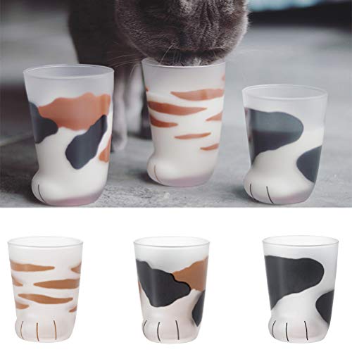Katzenmilchbecher, Cartoon, Klares Katzenfuß-förmiges Glas, Japanischer Stil, Katzenpfotenbecher, Glas für Kaffee, Milch, Espresso, Latte (a) von Pssopp