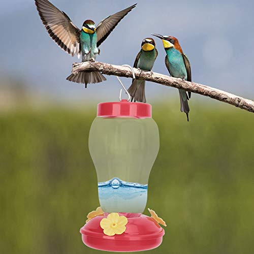 Kolibri Wasser Feeder Hängende Vogel Outdoor Waterer Kunststoff Blumenform Kolibri Trinker Mini Kolibri Feeder (Rot) von Pssopp