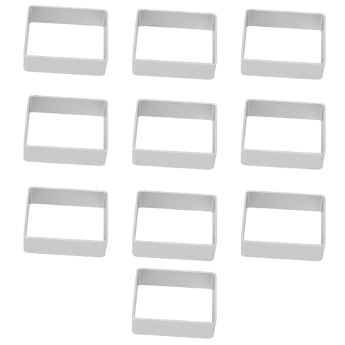 Kuchenringform, 10 Stück, Kuchenform, Backrahmen, Gebäckform, Edelstahl-Kuchenform, Backwerkzeug Zum Backen, Kochen, Fladenbrot, Eiern, Gebäck, Mousse, Desserts (Rechteck) von Pssopp