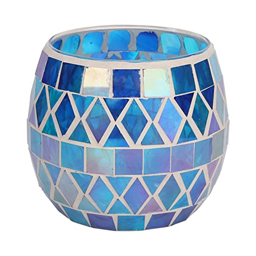 Mosaik Glas Kerzenhalter Lila Blau Teelichthalter Brenner Romantische Kerzenhalter für Zuhause, Tisch, Party, Hochzeits Deko von Pssopp