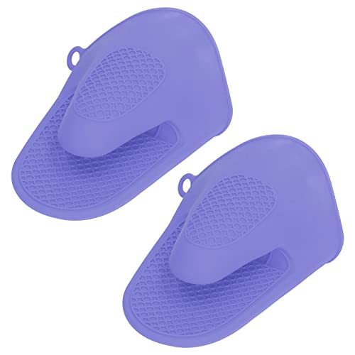 Ofenhandschuhe Kochhandschuhe 2 Stück Mini Silikonhandschuhe mit verdicktem Verbrühungsschutz für die Küche (Lila) von Pssopp