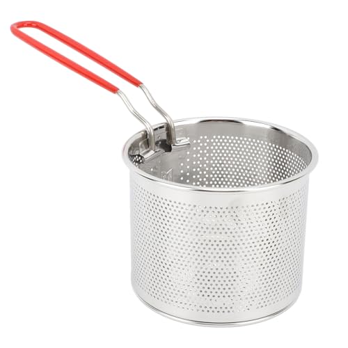 Pommes-Frites-Korb aus Edelstahl 304, Runder Frittierkorb mit Hitzebeständigem Griff für Küche, Restaurant, Café, Grill (16 cm) von Pssopp