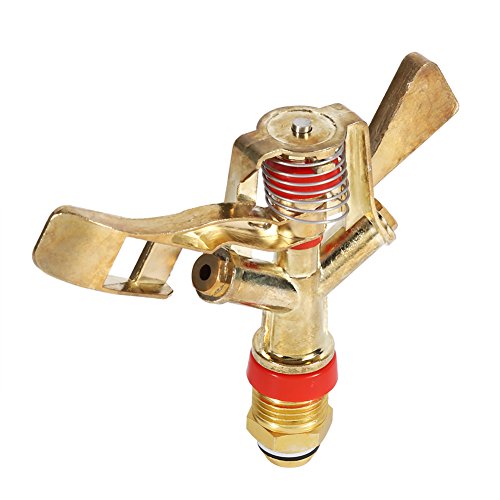 Pssopp 1/2 Zoll Stecker Messing Drehen Kipphebel Arm Wasser Sprinklersprühdüse, Große Flächenabdeckung Gartenwässerung mit 360 ° Rotation, Impact Sprinkler Head, für Rasenterrasse von Pssopp