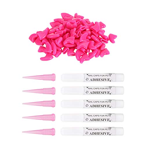 Pssopp 100 PCS Set Cat Nagel Deckungsklauenkappen Glitzer, Langlebiges PVC -Material, Verhindern Sie Kratzen von Möbeln, Pflegezubehör für Katzen, Vier Größen Erhältlich, Rose Rot für Katzen, (XS) Pssopp 100 PCS Set Cat Nagel Deckungsklauenkappen Glitzer, Langlebiges PVC -Material, Verhindern Sie Kratzen von Möbeln, Pflegezubehör für Katzen, Vier Größen Erhältlich, Rose Rot für Katzen, (XS) von Pssopp
