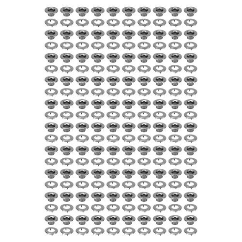 Pssopp 100 -pcs -Zähne -Ösen, Mehrschicht Polierte und Plattierte Anti -Korrode -Kupfer -vielseitige Verwendung von Grommet -Waschmaschinen mit Unterlegscheiben für Hüte (GRAY) von Pssopp