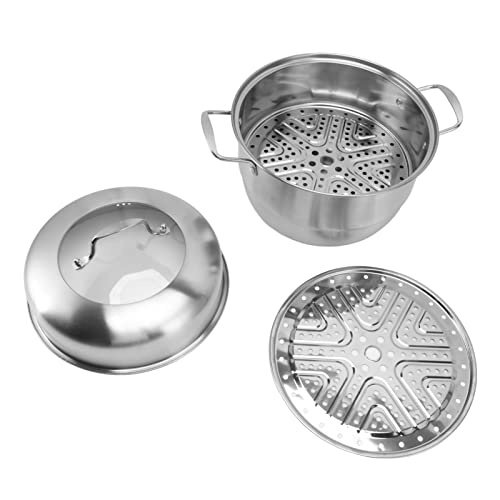 Pssopp 360 -Grad -Kreislauf in Edelstahl Küchenutensilien Topf mit Deckel, um Geschmack und Ernährung zu Erhalten, Dampftopf mit Mehreren Verwendungszwecken Zum Kochen der Heimküche] (2 Etagen) von Pssopp