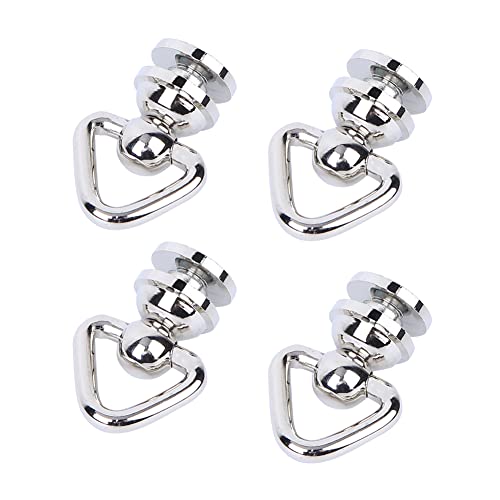 Pssopp 4 STÜCKE 360 Grad Drehbarer Kugelring Nieten Metallring Schraube Metallring für Brieftasche Riemen Schuhe Lederhalsband(Silber) von Pssopp